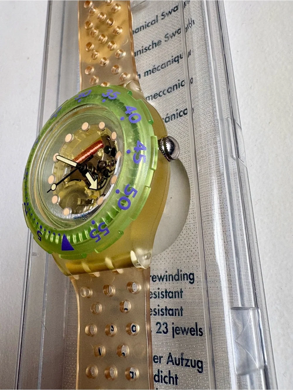 Swatch Scuba 200 Scuba200 Analog Quartz 1990S Double-Sided Skeleton